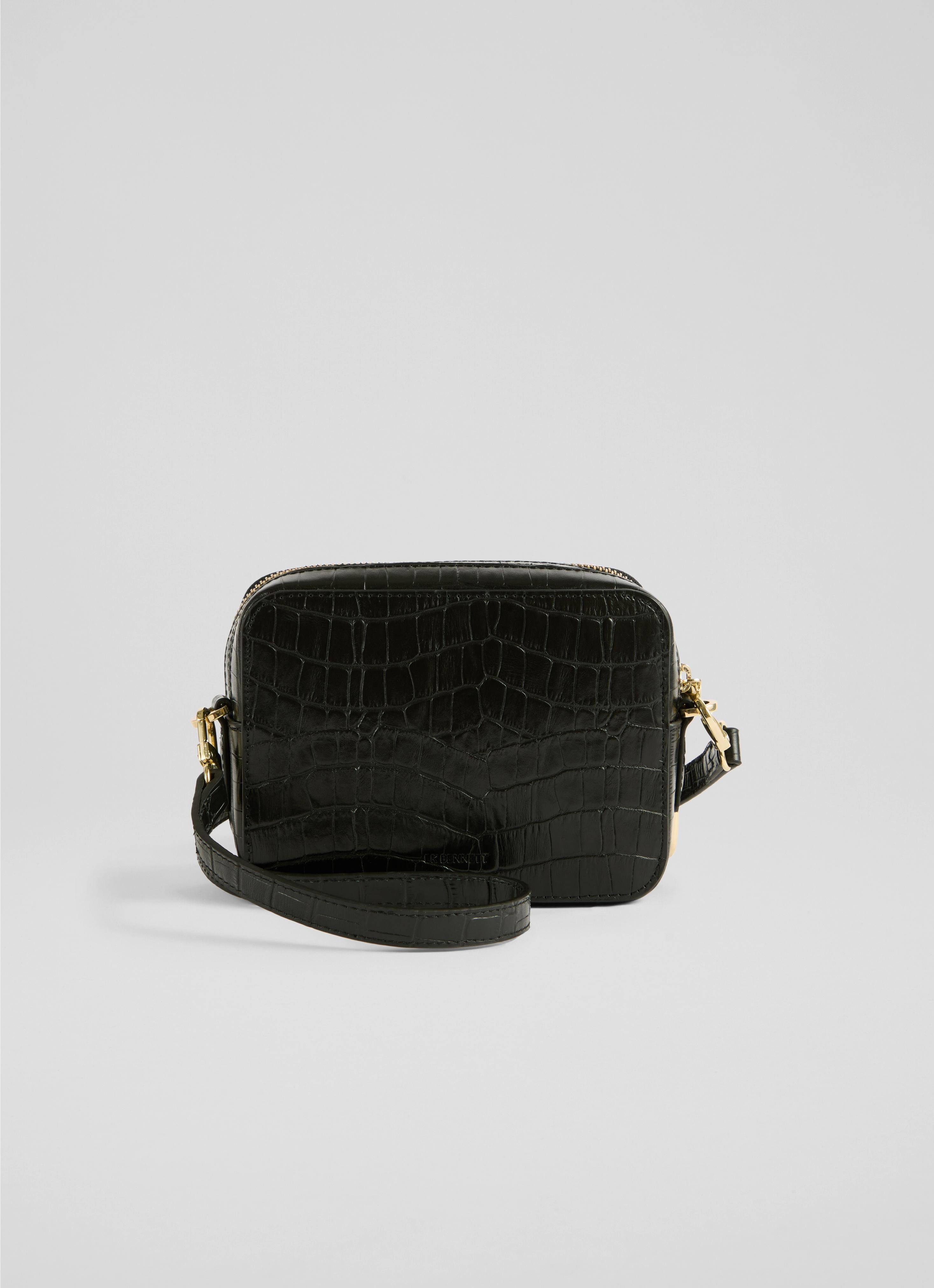 Kira Black Croc Effect Bag | Handbags | Collections | L.K.Bennett